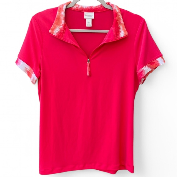 Weekends by Chico’s Active Polo Twist Zip Up Mock Contrast Size Medium - Picture 11 of 11